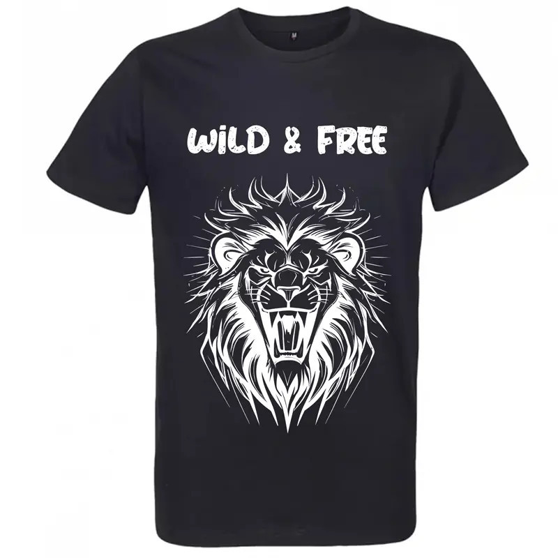 t shirt Lion Wild and Free - pour homme - Atypics