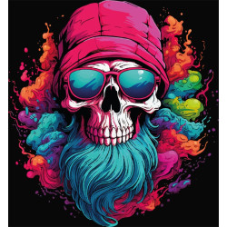 détail t-shirt homme crane hipster