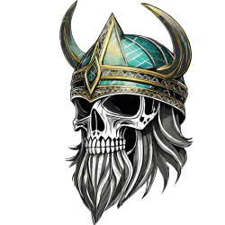 T Shirt tête de mort vikings - pour homme - Atypics