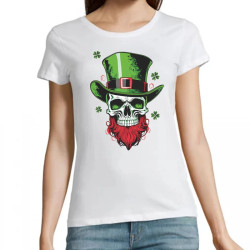 t shirt femme crane leprechaun saint patrick trefles