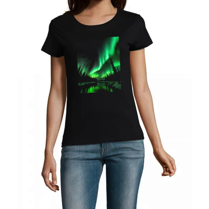T Shirt Aurore Boréale- pour femme