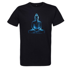 t-shirt homme noir imprimé bouddha zen