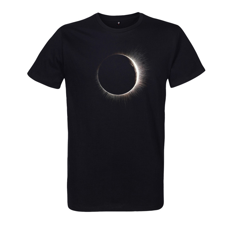 t-shirt homme noir imprimé éclipse