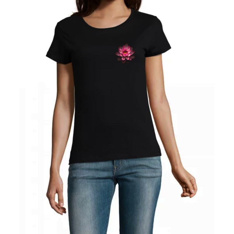T Shirt lotus coeur pour femme