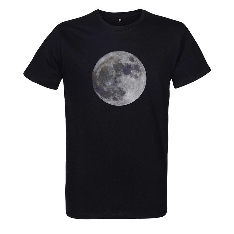 t-shirt homme noir imprimé pleine lune