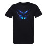 t-shirt homme noir imprimé papillon bleu