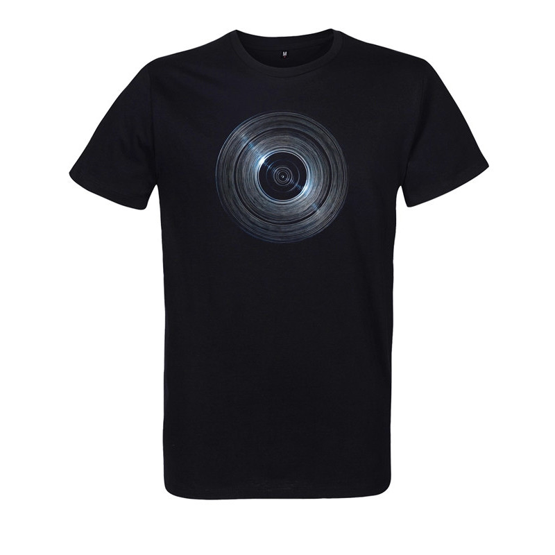 t-shirt disque vinyle homme couleur noir