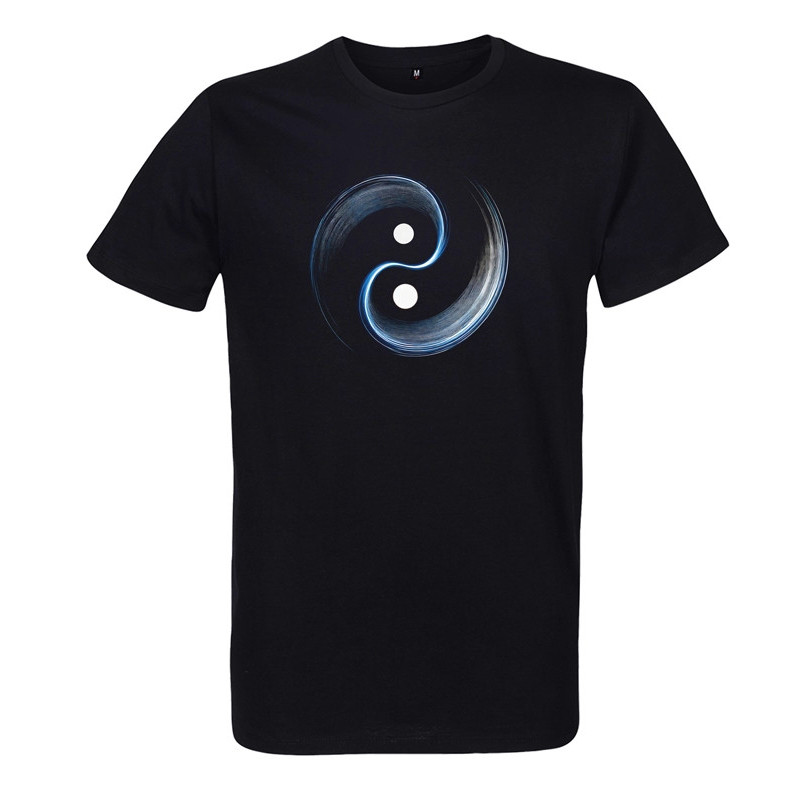 t-shirt noir ying yang homme