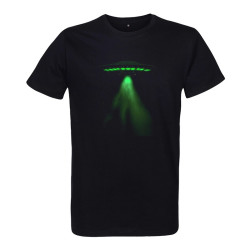 t shirt homme UFO ovni lumière verte