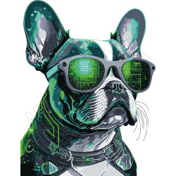 T Shirt Bouledogue Matrix - pour Homme - Atypics