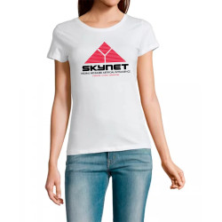 t-shirt Skynet blanc pour femme