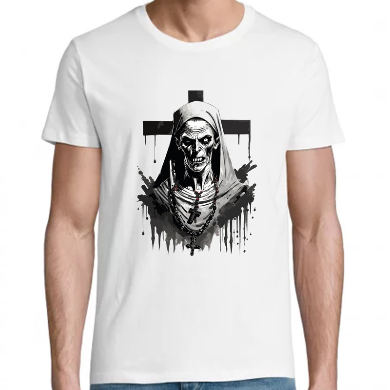 T shirt nonne maléfique homme