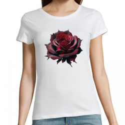 T Shirt Rose Gothique - pour femme