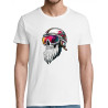 T-shirt blanc Crâne Motard Barbu - pour Homme