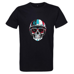 T shirt noir imprimé Skull BIKER - pour Homme