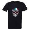 T shirt noir imprimé Skull BIKER - pour Homme