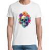 T Shirt Skull Flowers - pour Homme - Atypics
