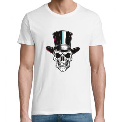 T Shirt Skull Top Hat - pour Homme - Atypics