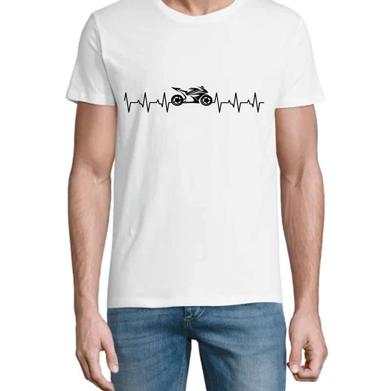 T Shirt Heartbeat Moto- pour Homme - Atypics