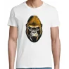 t-shirt homme blanc imprimé gorille