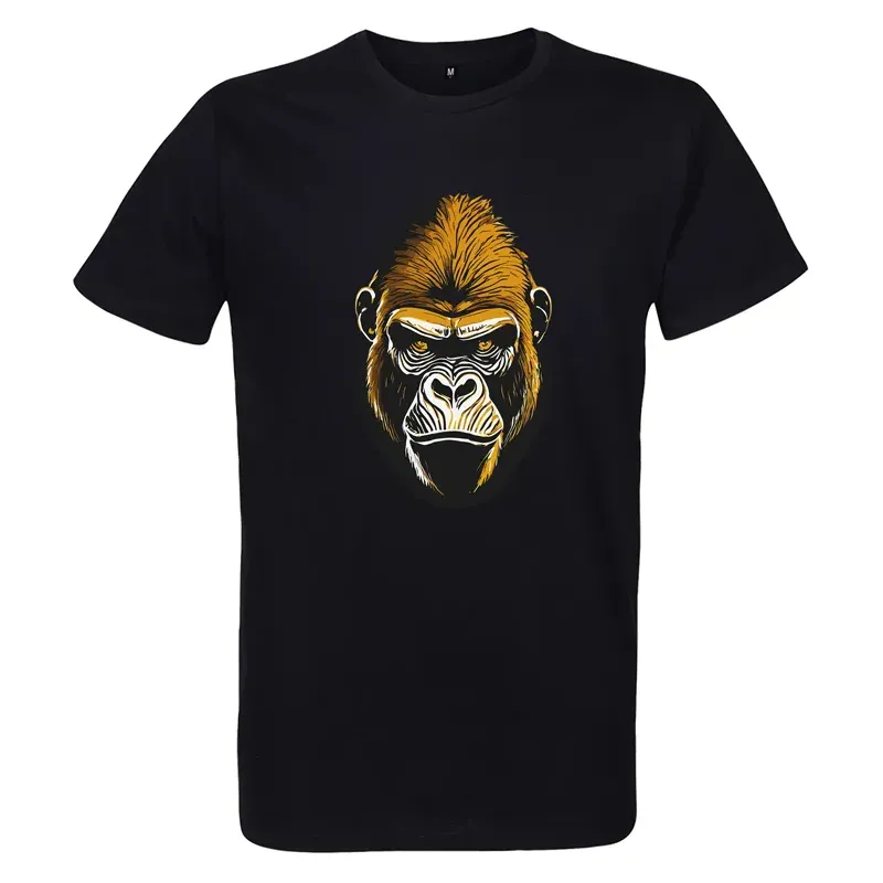 t-shirt homme noir imprimé gorille