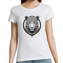 T Shirt léopard- pour femme