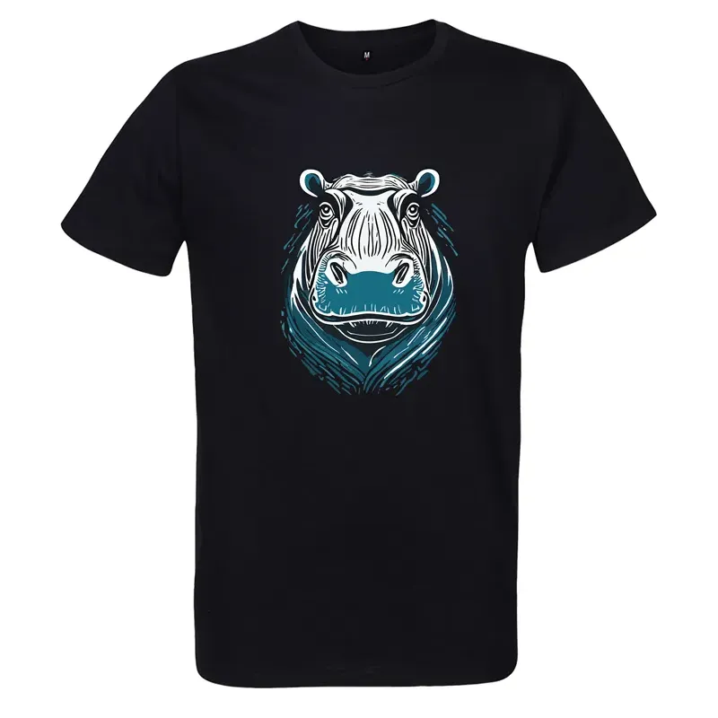 T Shirt hippopotame- pour Homme - Atypics
