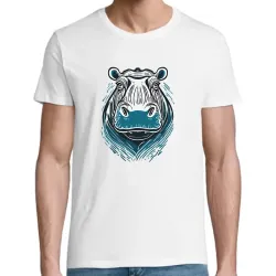 T Shirt hippopotame- pour Homme - Atypics