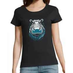 T Shirt hippopotame- pour femme