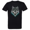 t-shirt noir homme imprimé tête de loup