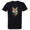 t shirt homme noir imprimé sur la face avec un renard stylisé