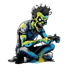 T Shirt zombie gamer - pour Homme - Atypics