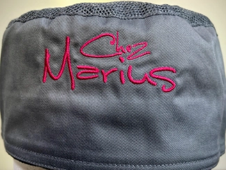 Calot de boulanger brodé par Atypics